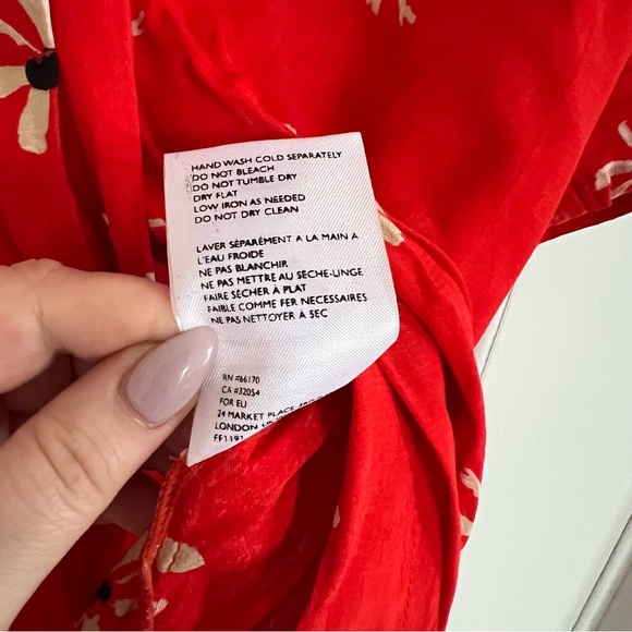 Faithfull the Brand X Anthropologie Red Toulin Botany Print Shirt - Picture 4 of 4